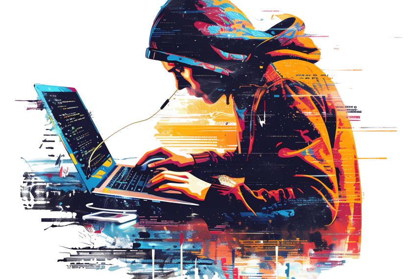 Hacker on Laptop